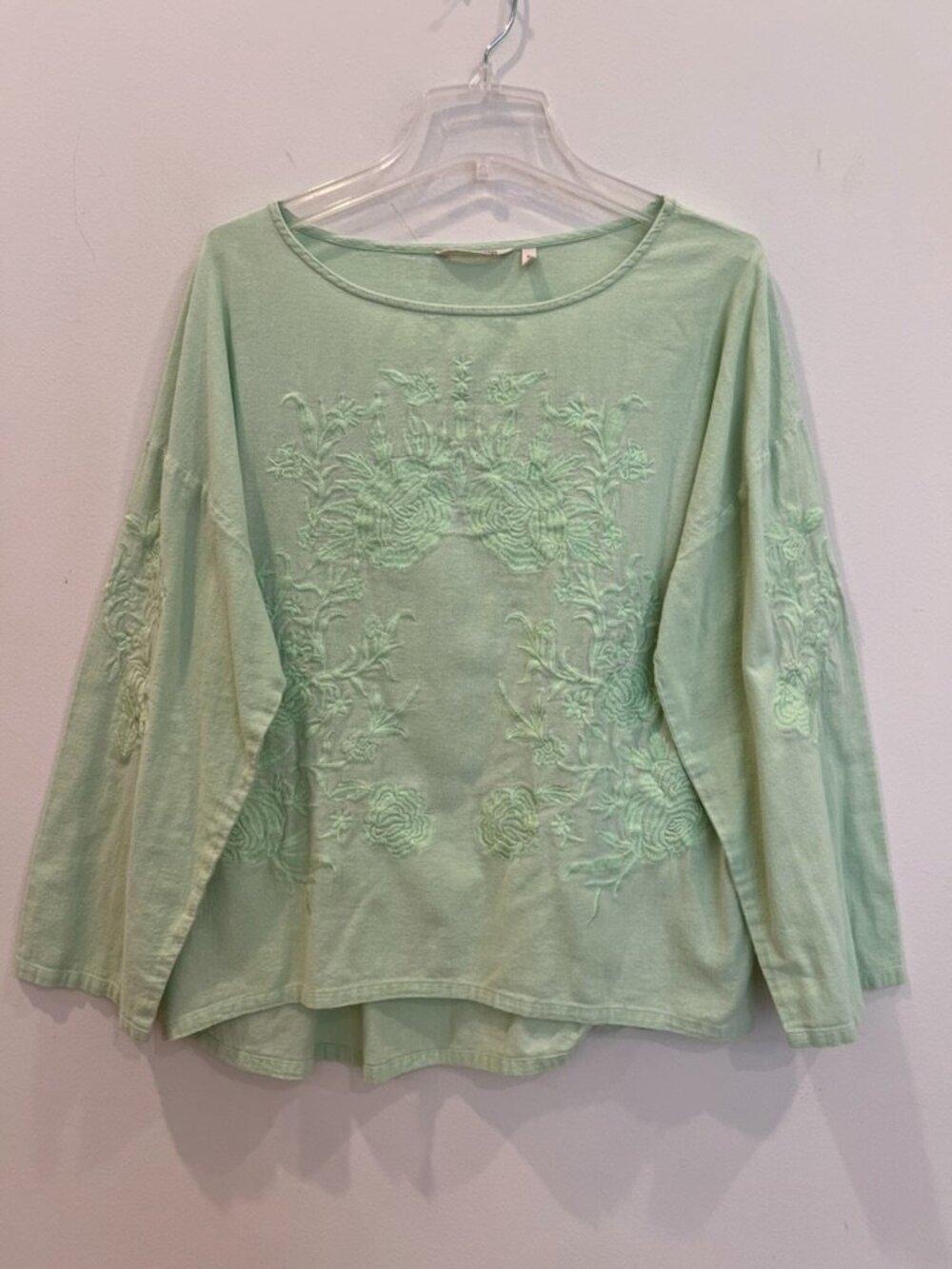 Soft Surroundings Top Large Clementine Tunic Tassels Boho Coastal Flowy Resort
